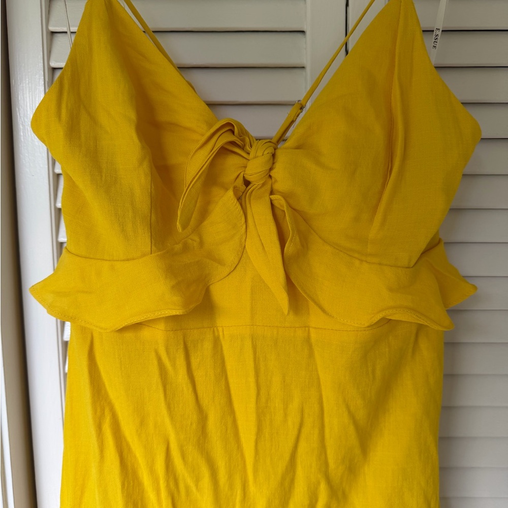 Yellow Ruffle Tie-Front Dress - Picture 4 of 4